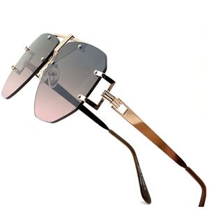 Sunglasses Men Women Fashion Oversized Trendy Shades Gold Accents Lnes Gafas New